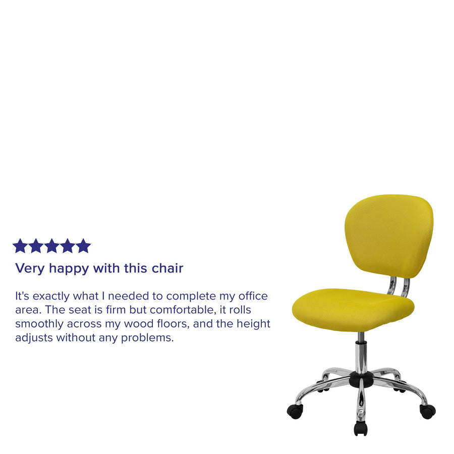 Mid-Back Mesh Padded Swivel Task Office Chair with Chrome Base