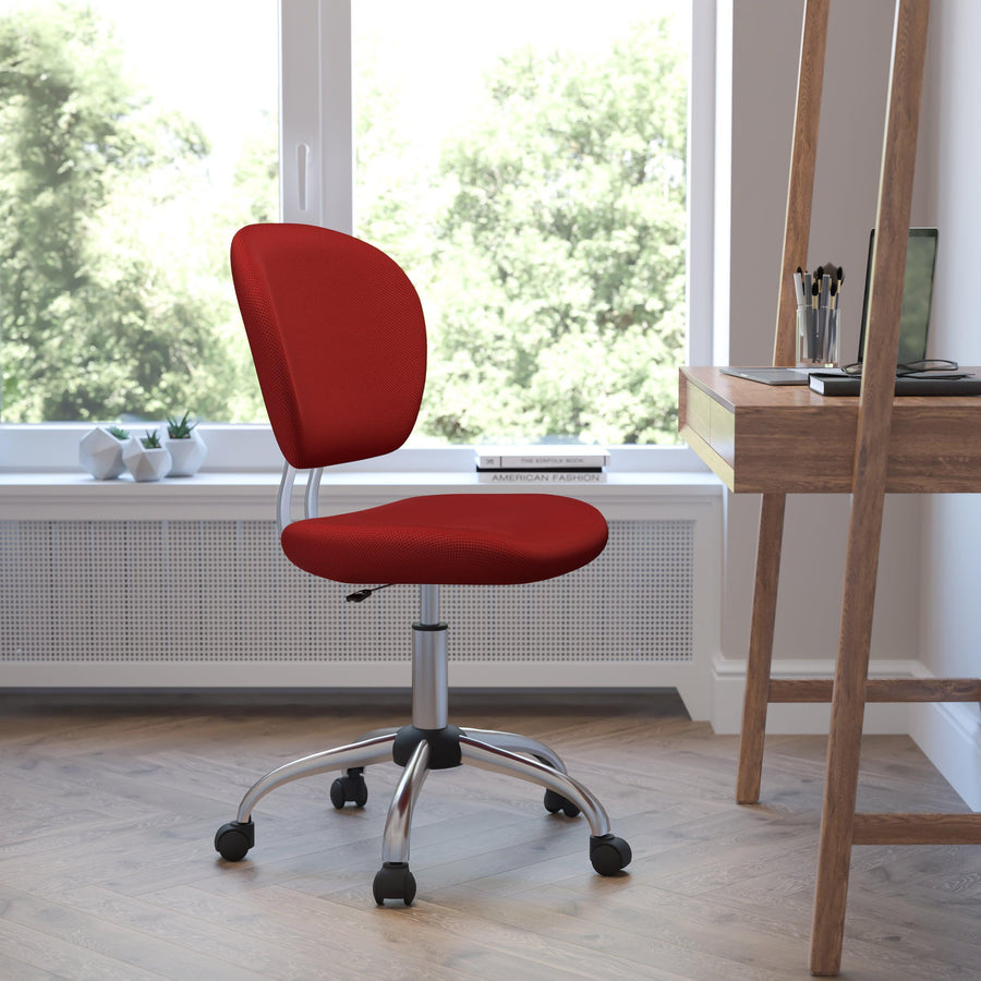 Mid-Back Mesh Padded Swivel Task Office Chair with Chrome Base