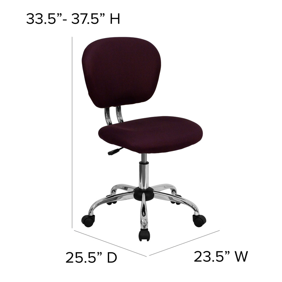 Mid-Back Mesh Padded Swivel Task Office Chair with Chrome Base