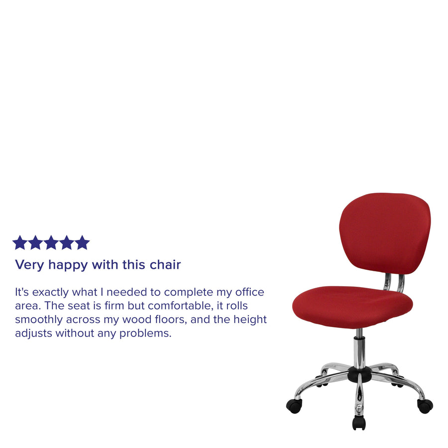 Mid-Back Mesh Padded Swivel Task Office Chair with Chrome Base