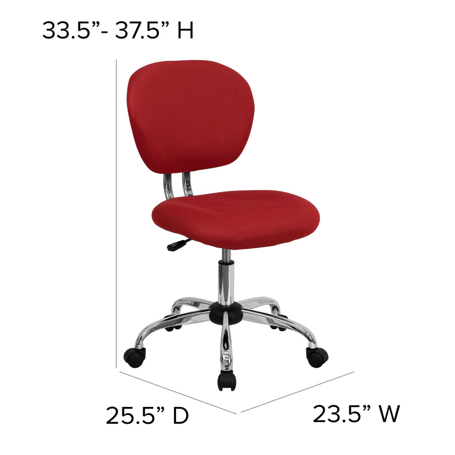 Mid-Back Mesh Padded Swivel Task Office Chair with Chrome Base