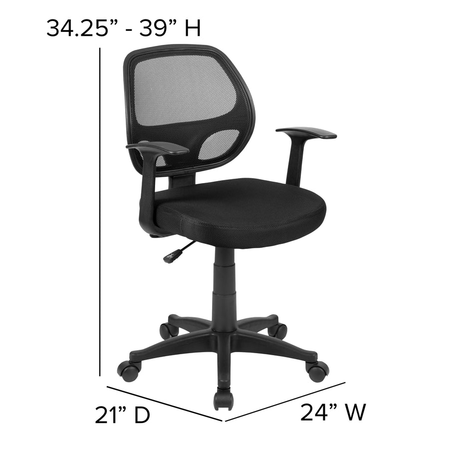 Mid-Back Mesh Swivel Task Office Chair with T-Arms