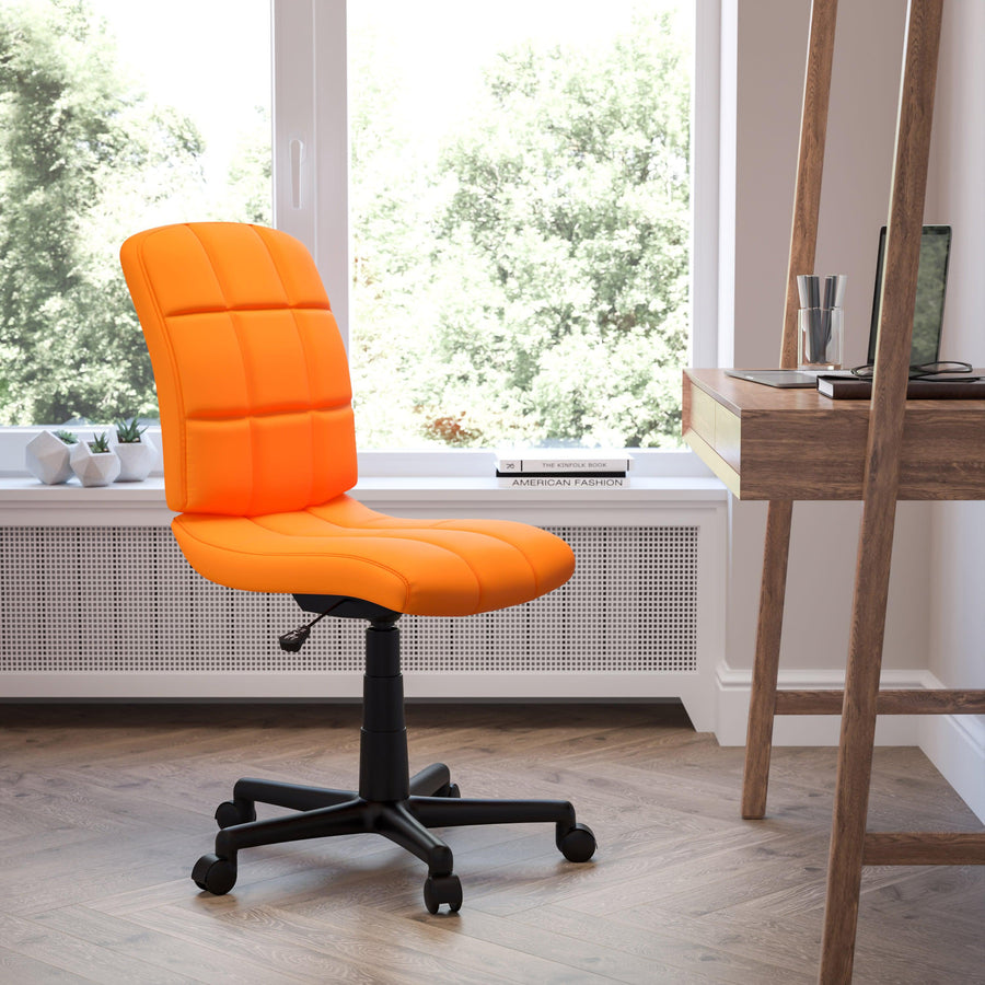 Mid-Back Quilted Vinyl Swivel Task Office Chair