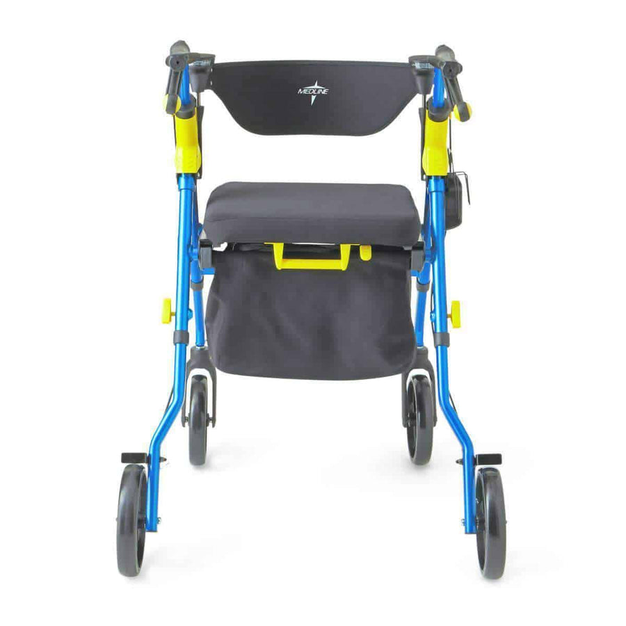 Medline Premium Empower Folding Mobility Rollator Walker with 8" Wheels