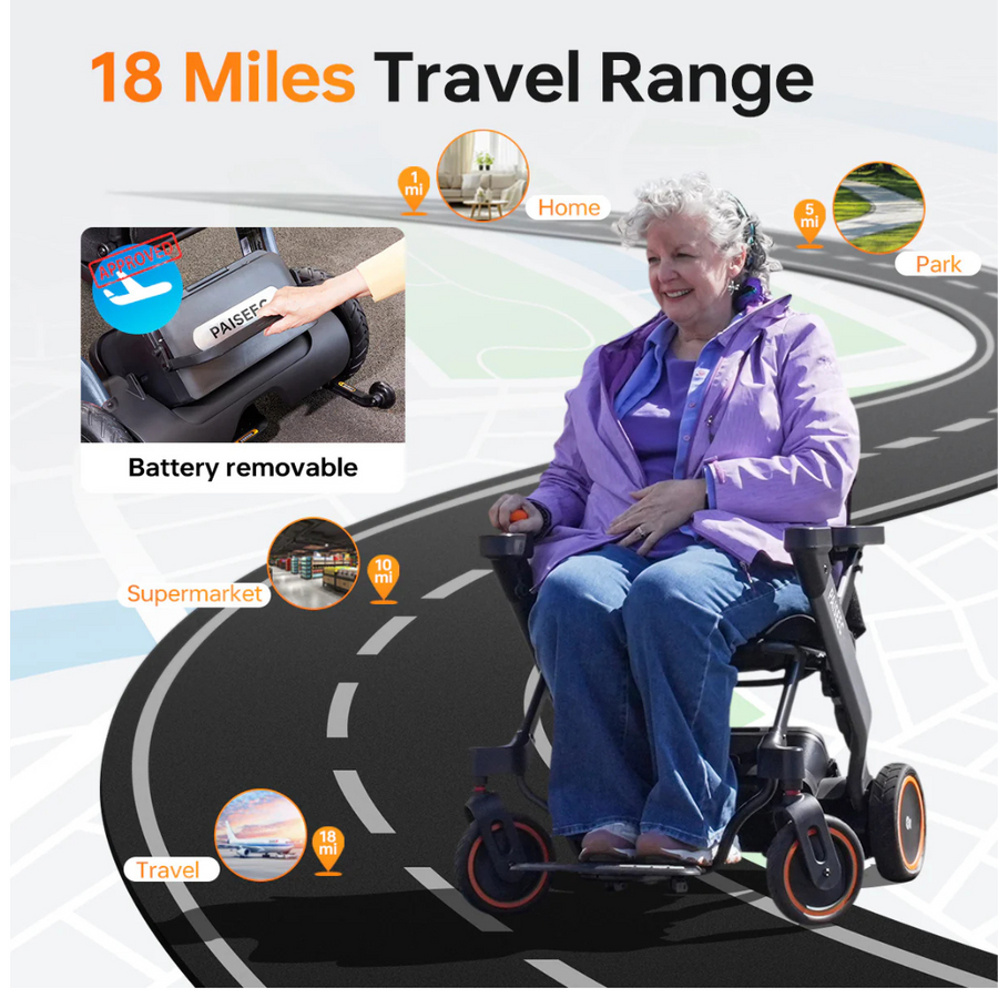 Paiseec W1 2-in-1 Electric Wheelchair