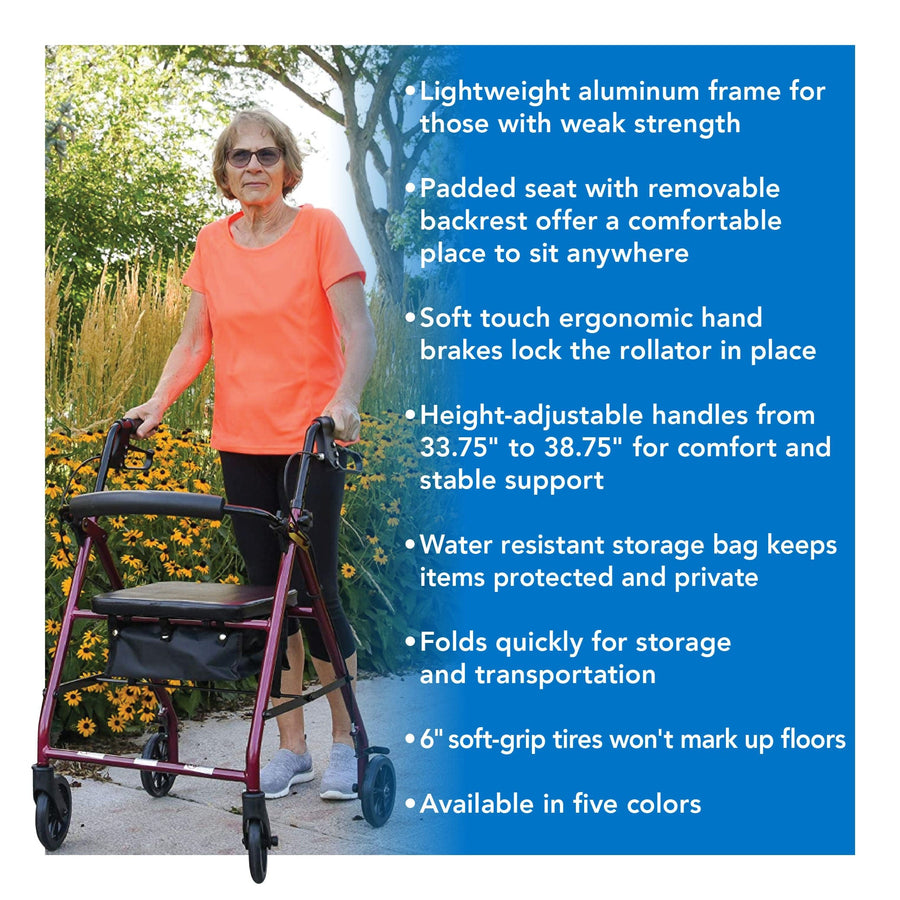 ProBasics Aluminum Rollator with 6-inch Wheels