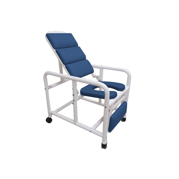 Mor-Medical Reclining PVC Shower Chair Commode with ELR - 20 Inch Seat