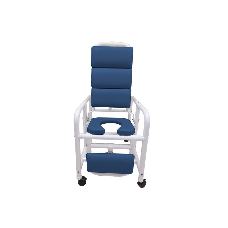 Mor-Medical Reclining PVC Shower Chair Commode with ELR - 20 Inch Seat