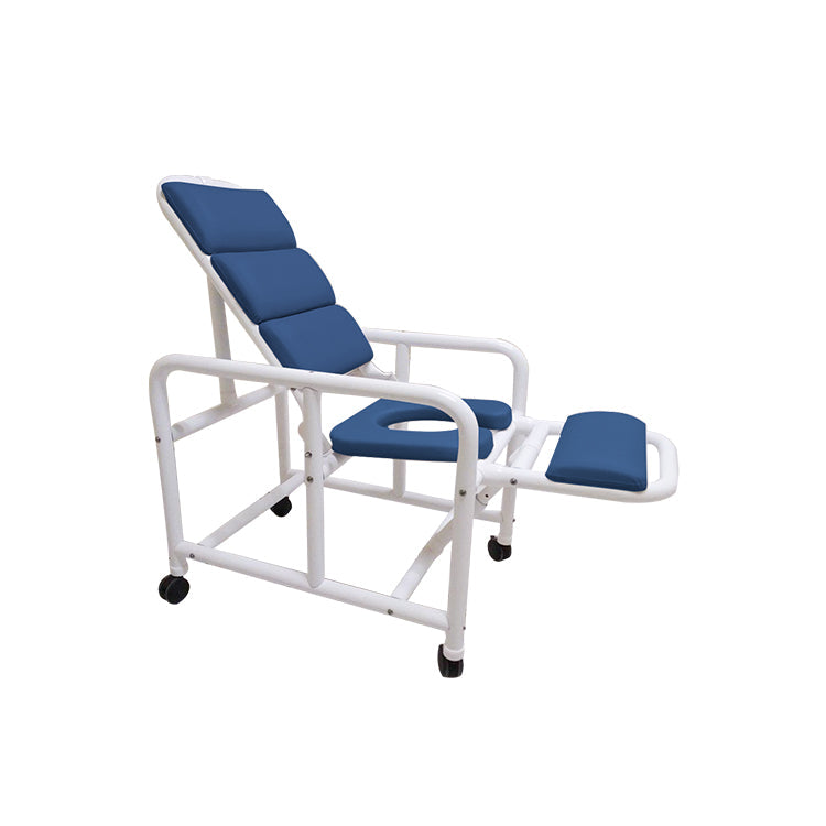 Mor-Medical Reclining PVC Shower Chair Commode with ELR - 20 Inch Seat