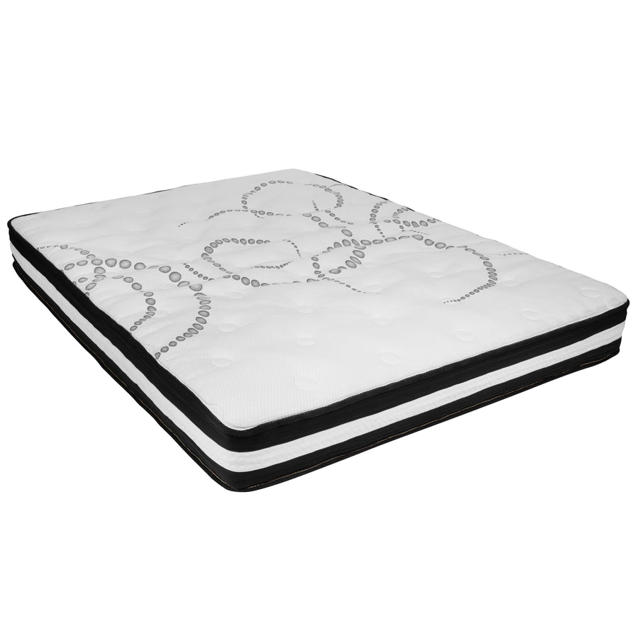 Riverdale Tufted Upholstered Platform Bed with 10 Inch CertiPUR-US Certified Foam and Pocket Spring Mattress