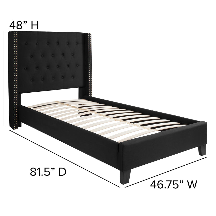 Riverdale Tufted Upholstered Platform Bed with 10 Inch CertiPUR-US Certified Foam and Pocket Spring Mattress