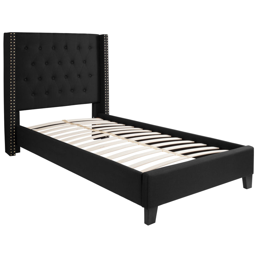 Riverdale Tufted Upholstered Platform Bed with 10 Inch CertiPUR-US Certified Foam and Pocket Spring Mattress