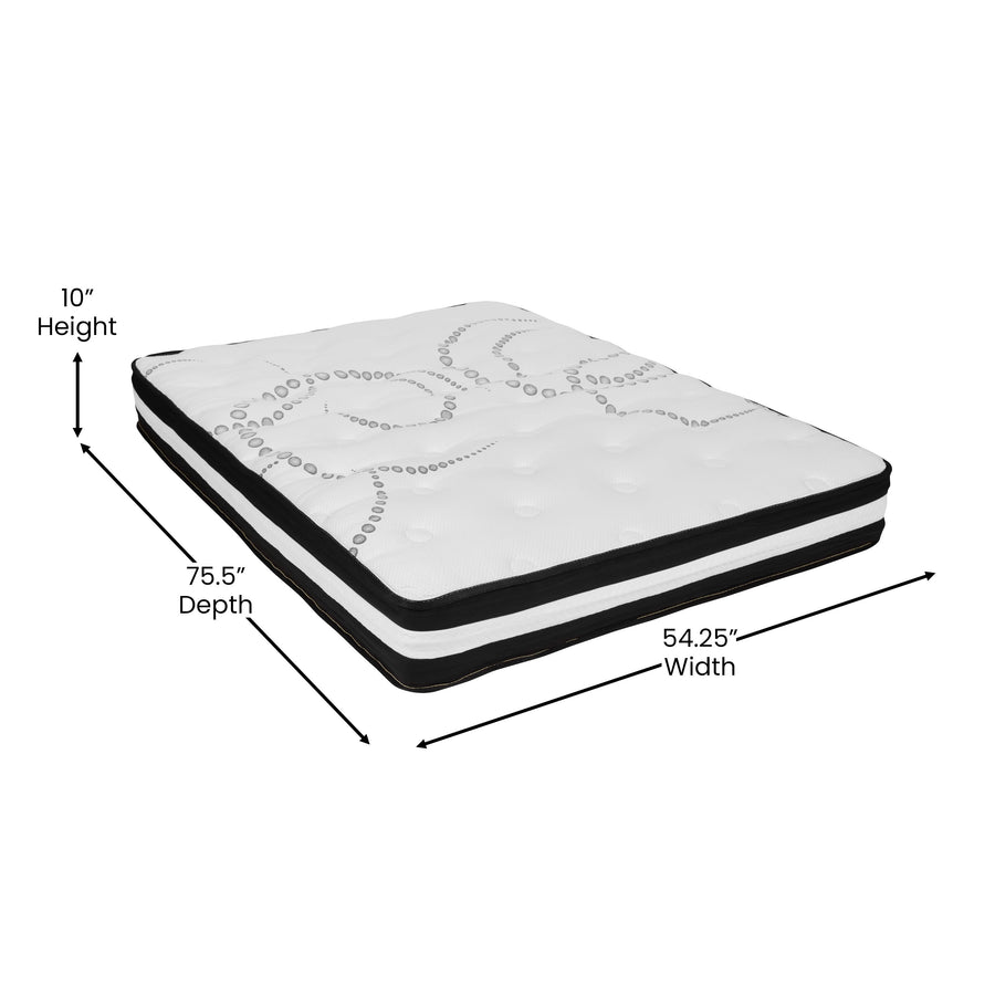 Riverdale Tufted Upholstered Platform Bed with 10 Inch CertiPUR-US Certified Foam and Pocket Spring Mattress