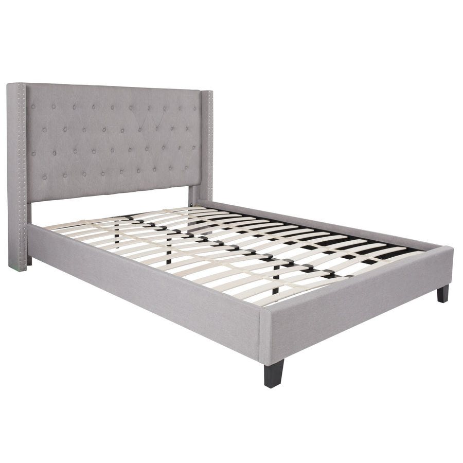 Riverdale Tufted Upholstered Platform Bed with 10 Inch CertiPUR-US Certified Foam and Pocket Spring Mattress