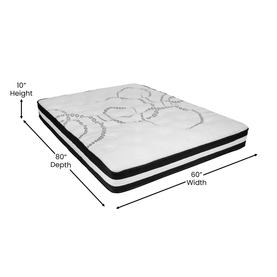 Riverdale Tufted Upholstered Platform Bed with 10 Inch CertiPUR-US Certified Foam and Pocket Spring Mattress