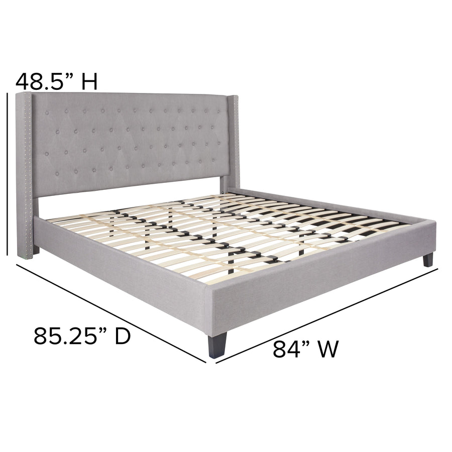 Riverdale Tufted Upholstered Platform Bed with 10 Inch CertiPUR-US Certified Foam and Pocket Spring Mattress