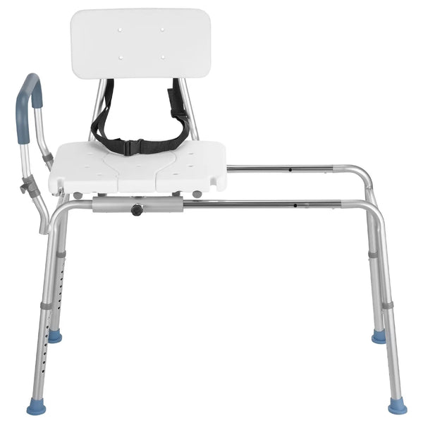 Heavy Duty 400 lb Sliding Tub Transfer Bench with Portable Arms and Backrest