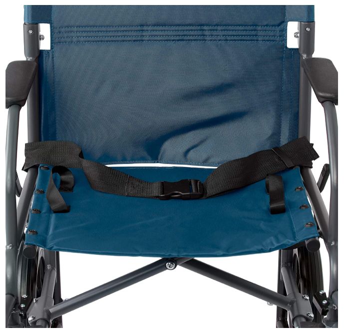 Medline Transport Folding Wheelchair with Lightweight Steel Frame - Teal