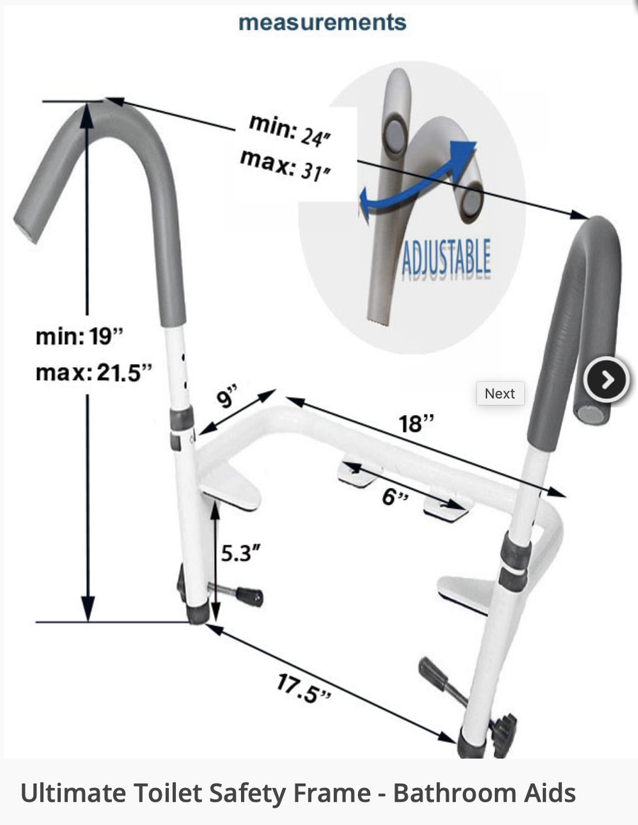 MOBB Healthcare Ultimate 5" Raised Toilet Seat and Safety Frame Combo Package
