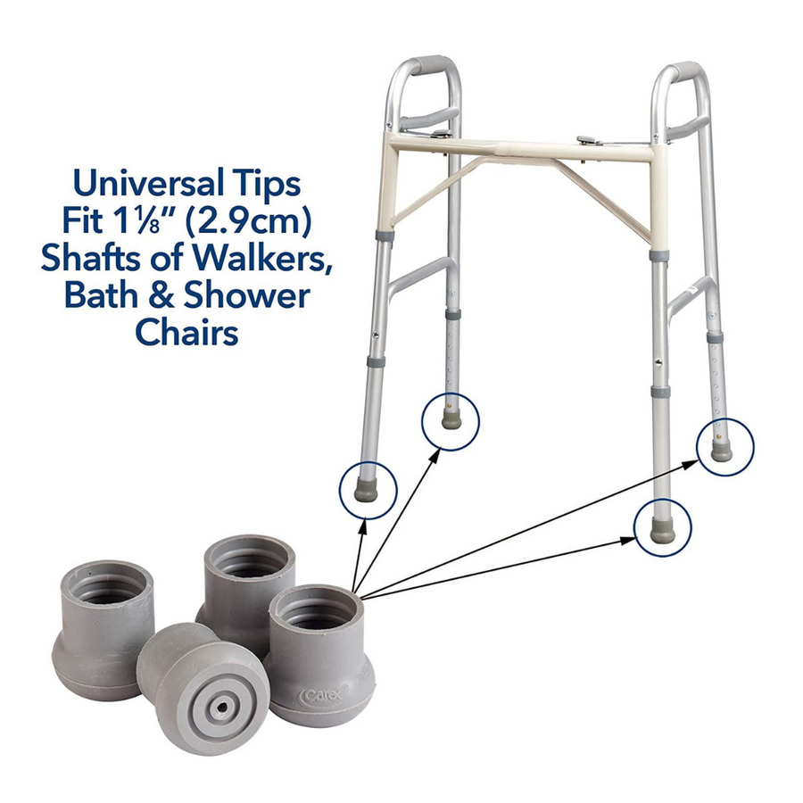 Carex Walker and Bath Bench Tips - Fits 1 1/8-Inch Tubing