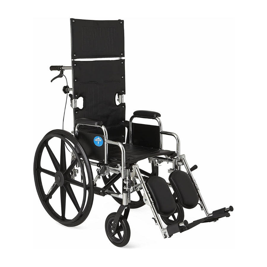 Medline Excel Chrome Reclining Wheelchairs - Desk Length Arms & ELR