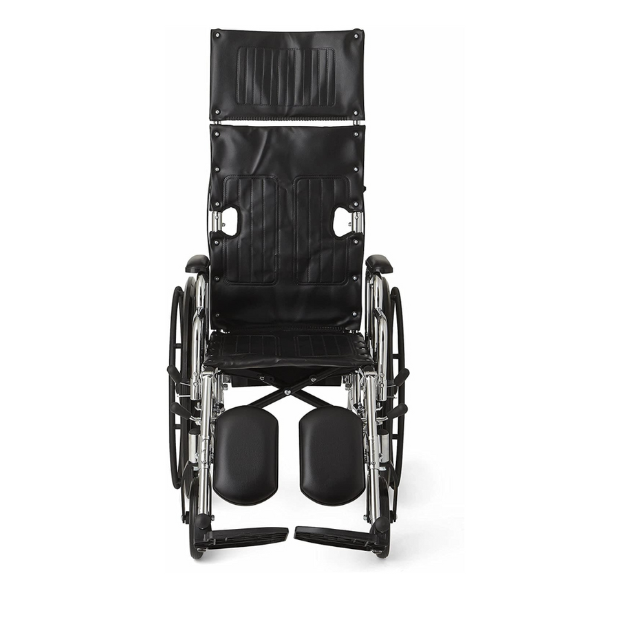Medline Excel Chrome Reclining Wheelchairs - Desk Length Arms & ELR