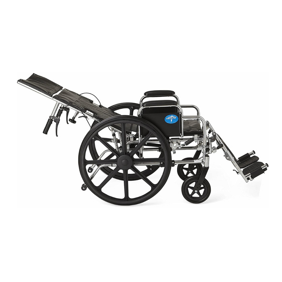 Medline Excel Chrome Reclining Wheelchairs - Desk Length Arms & ELR
