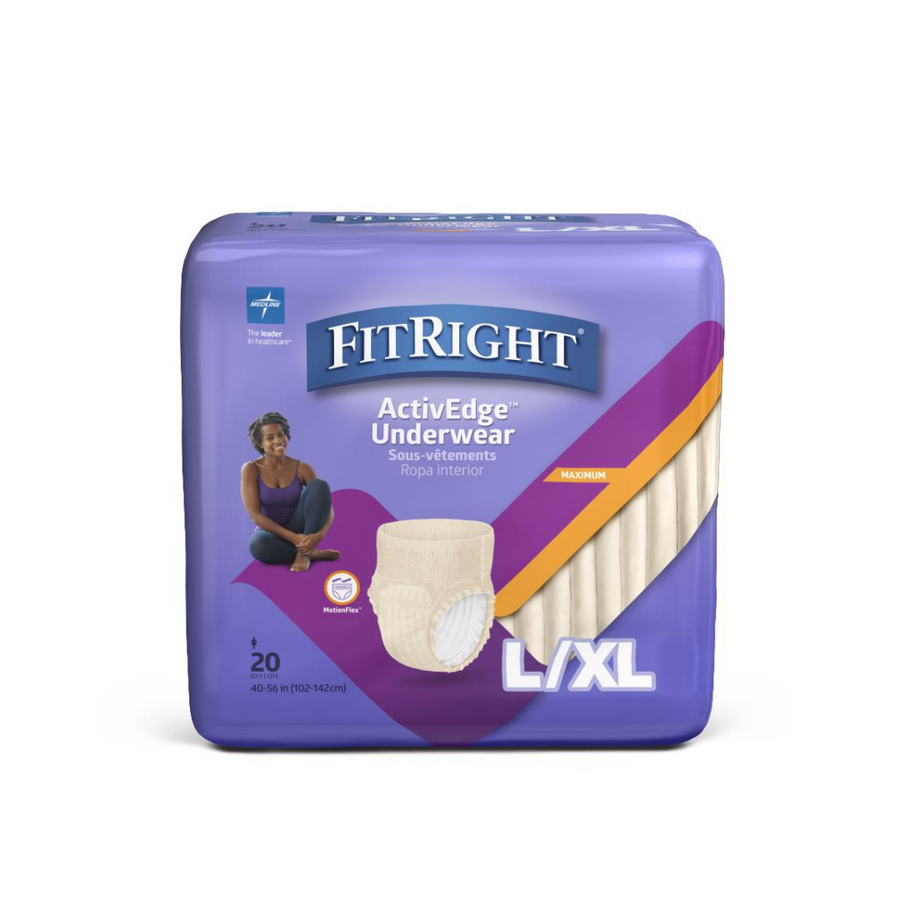 FitRight Ultra Absorbency Underwear for Women - Case of 80