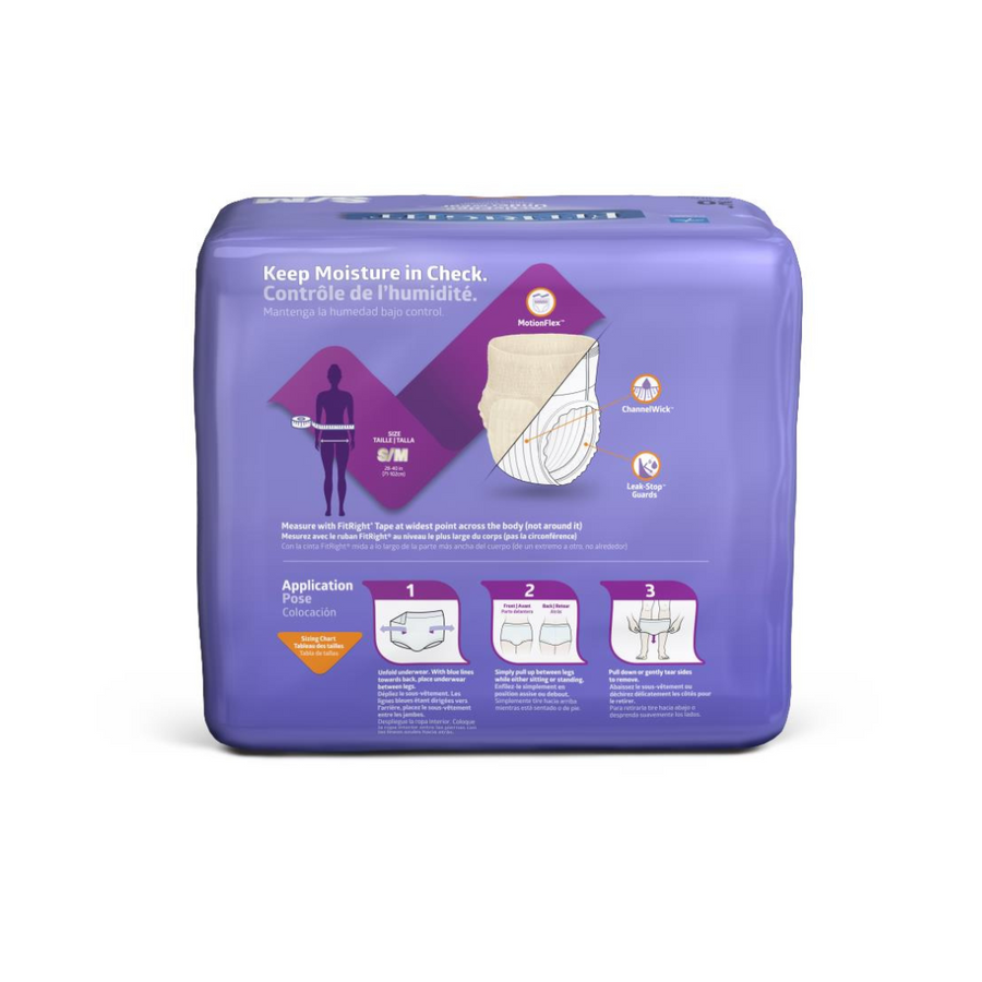 FitRight Ultra Absorbency Underwear for Women - Case of 80