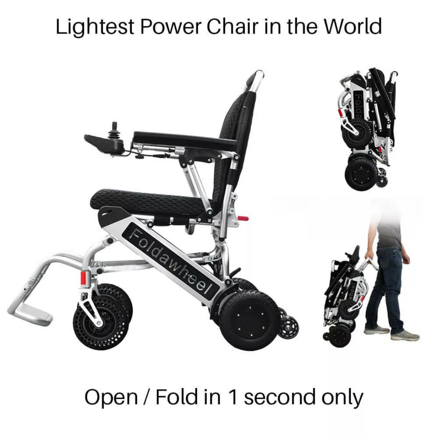 Foldawheel Electric Extreme Lightweight Folding Power Chair - Only 46 lbs