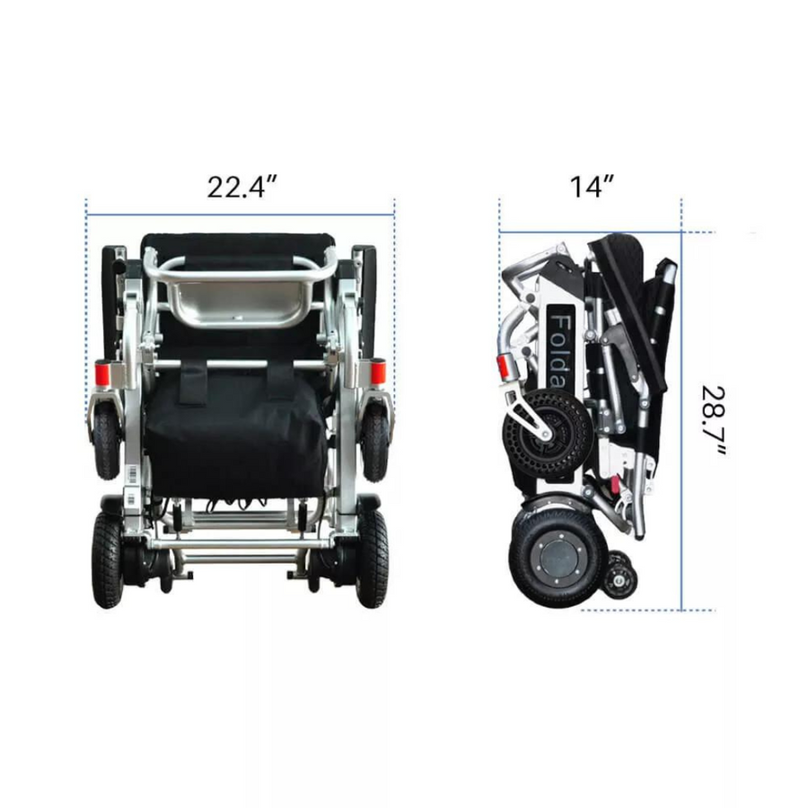 Foldawheel Electric Extreme Lightweight Folding Power Chair - Only 46 lbs