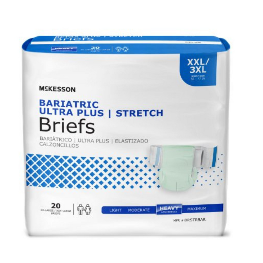 Mckesson Ultra Plus Stretch Tab Closure Unisex Briefs - Heavy Absorbency