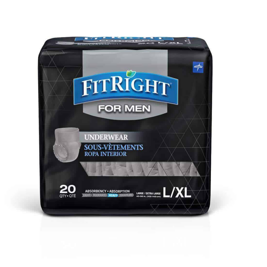 FitRight Ultra Absorbency Underwear for Men - Case of 80