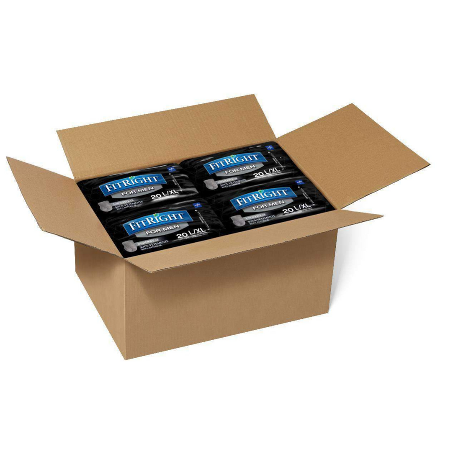 FitRight Ultra Absorbency Underwear for Men - Case of 80