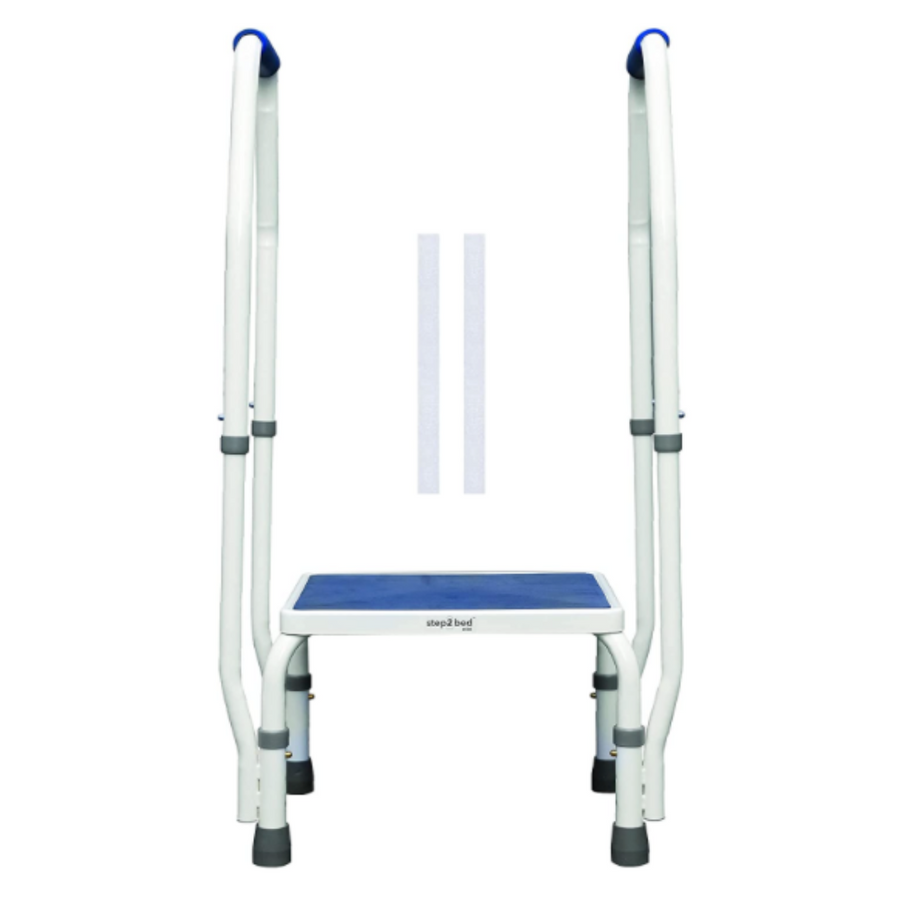 Step2Health Step2Bed Mini - Adjustable Height Bedside Step Stool w/ Dual Arms