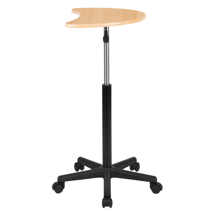 Sit to Stand Mobile Laptop Computer Desk - Portable Rolling Standing Desk