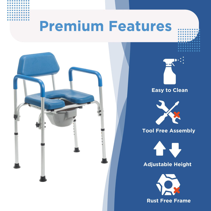 Journey SoftSecure 3-in-1 Commode Chair with Microban Protection