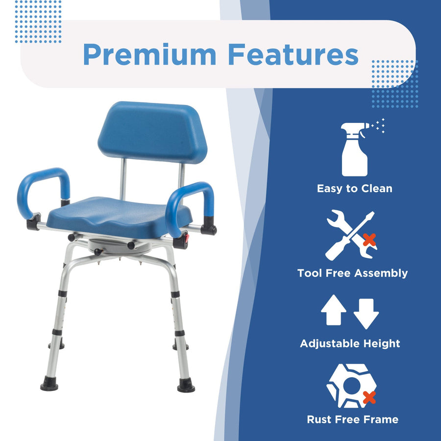 Journey SoftSecure Rotating Shower Chair with Microban Protection