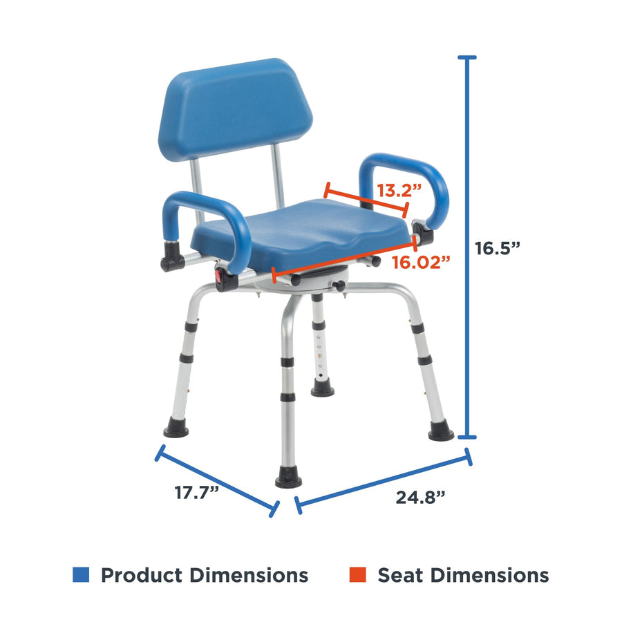 Journey SoftSecure Rotating Shower Chair with Microban Protection