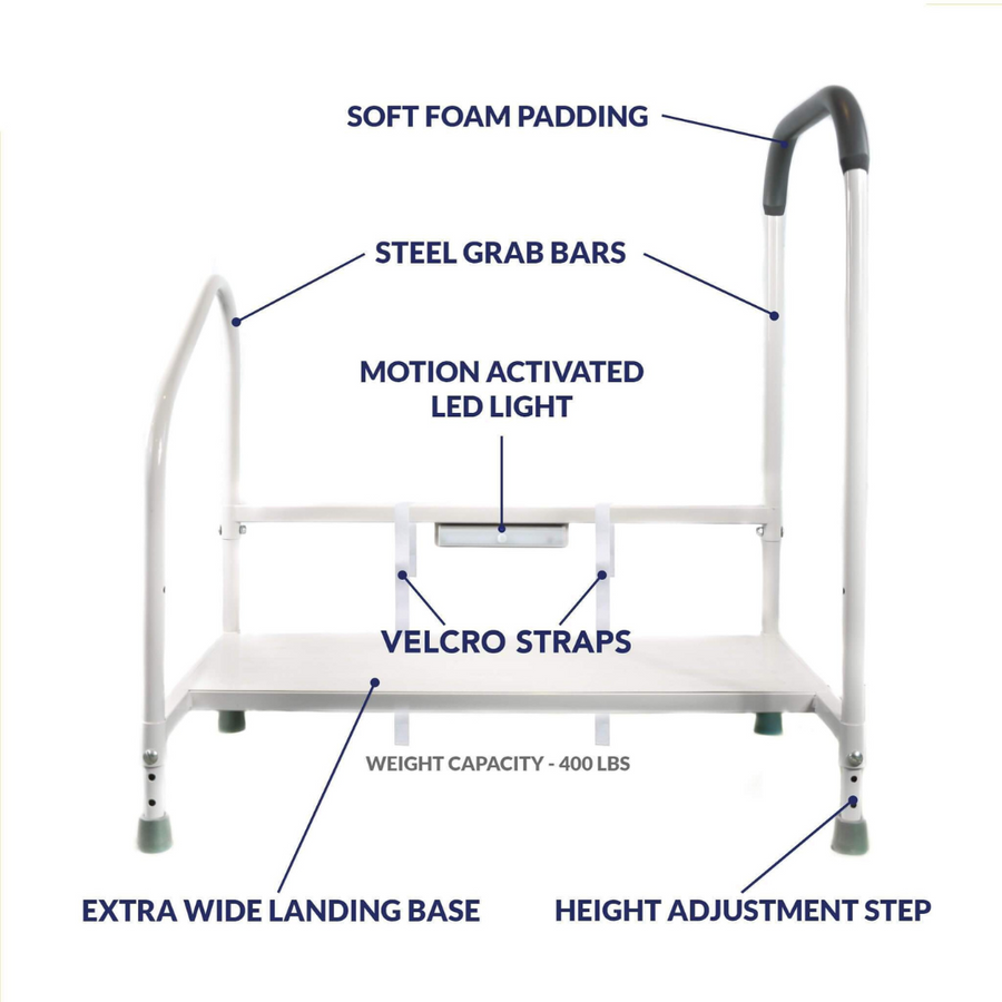 Step2Health Bed Side Step2Bed Fall Prevention Step Stool Platform