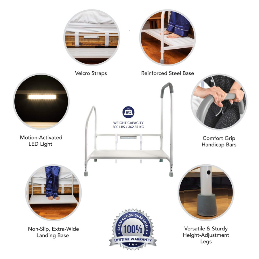 Step2Health Bariatric Step2Bed XL Foot Stool Bedside Platform - 800 lb Cap