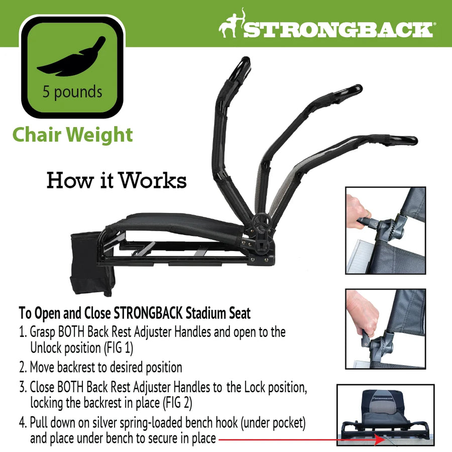 STRONGBACK Stadium Seat – New Colors with Backrest Covers