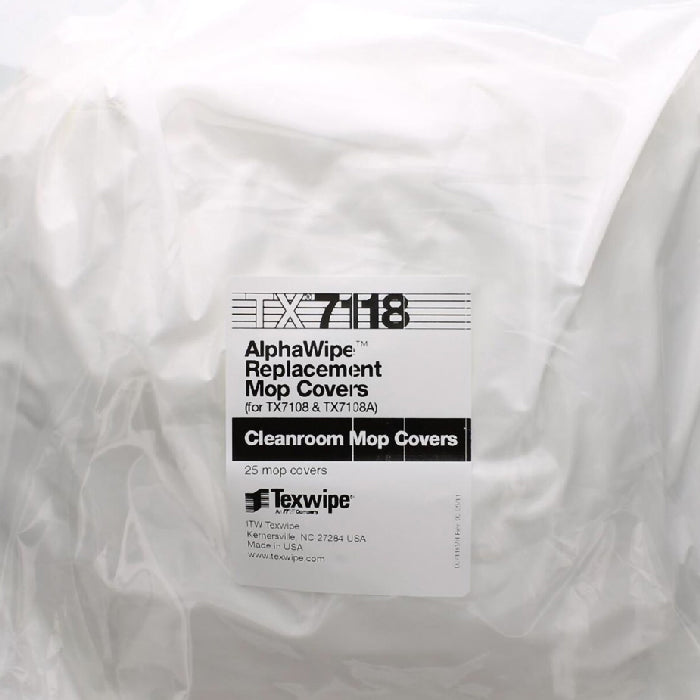 Texwipe AlphaMop Cleanroom Polyester Mop Head Cover and Foam Pad Kit Fit 8 x 15 inch Flat Mop 25/Bag