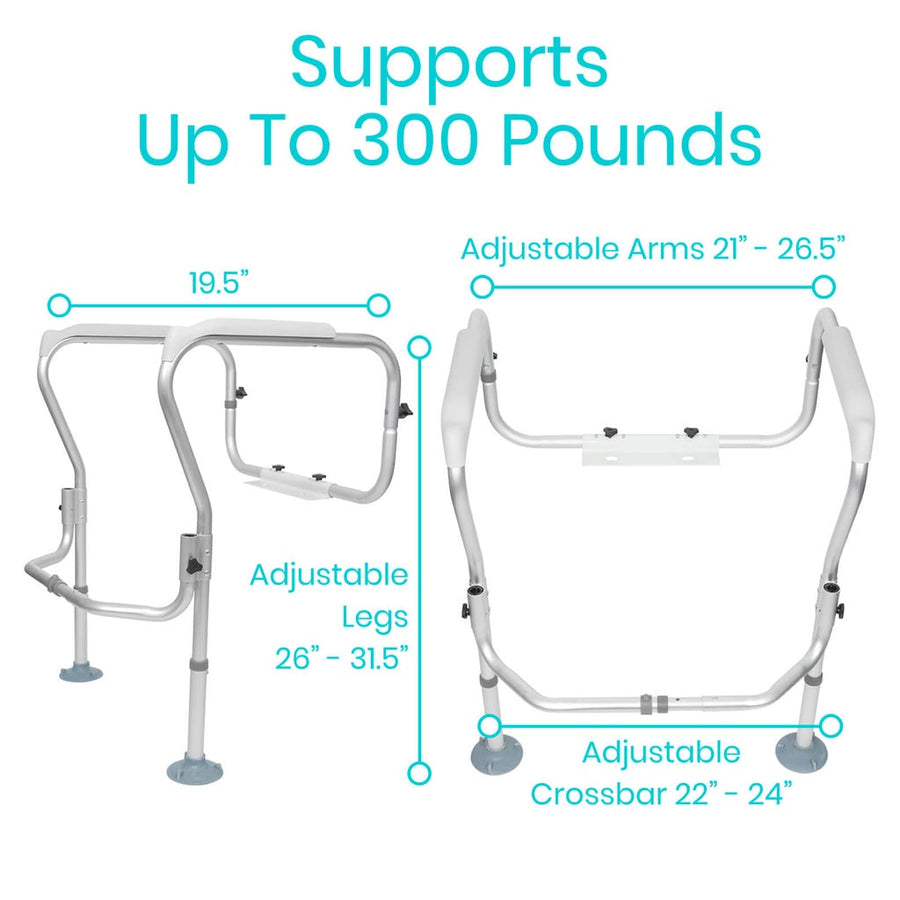 Vive Toilet Safety Frame for Elderly, Adjustable, 300 lb