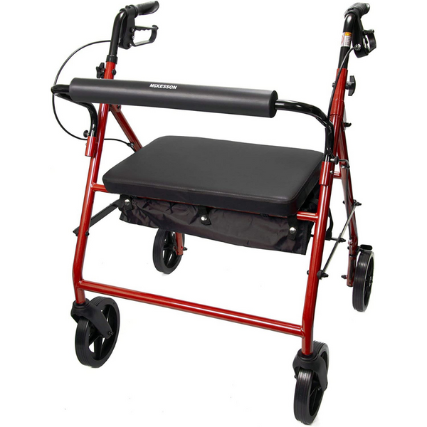 Mckesson Bariatric Rollator Walker with Seat and 8" Wheels