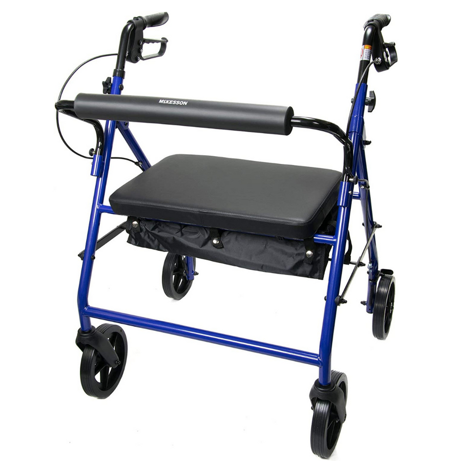 Mckesson Bariatric Rollator Walker with Seat and 8" Wheels