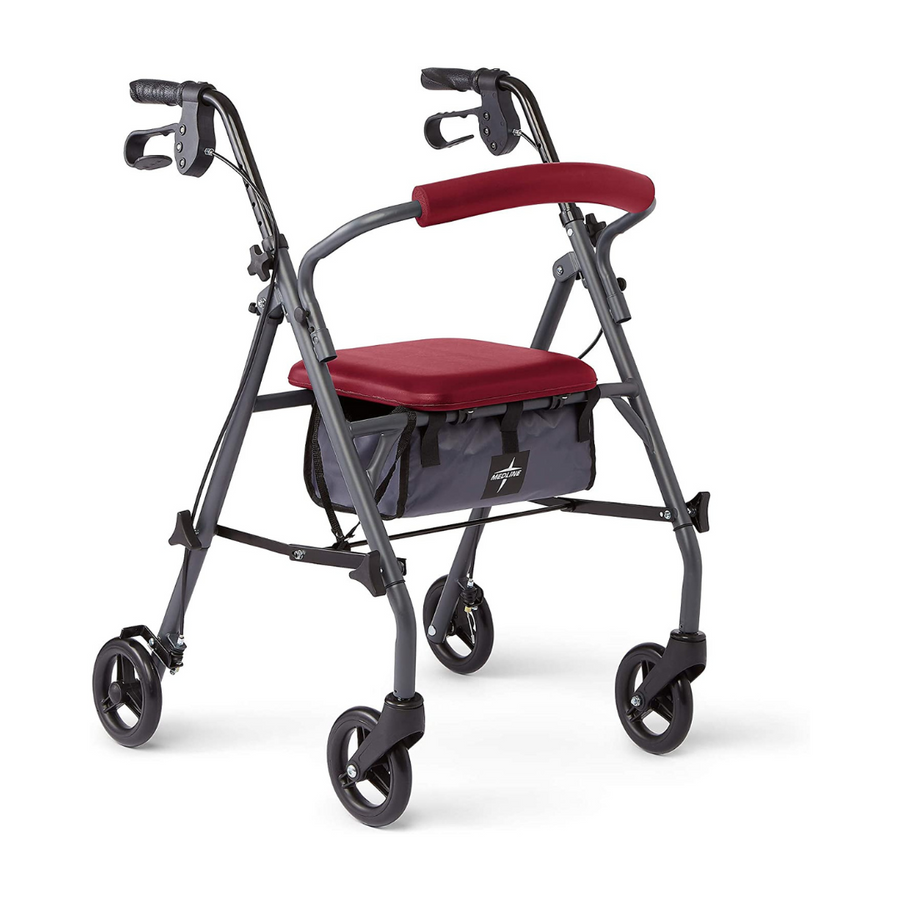 Medline Standard Steel Folding Rollator with Microban Treatment