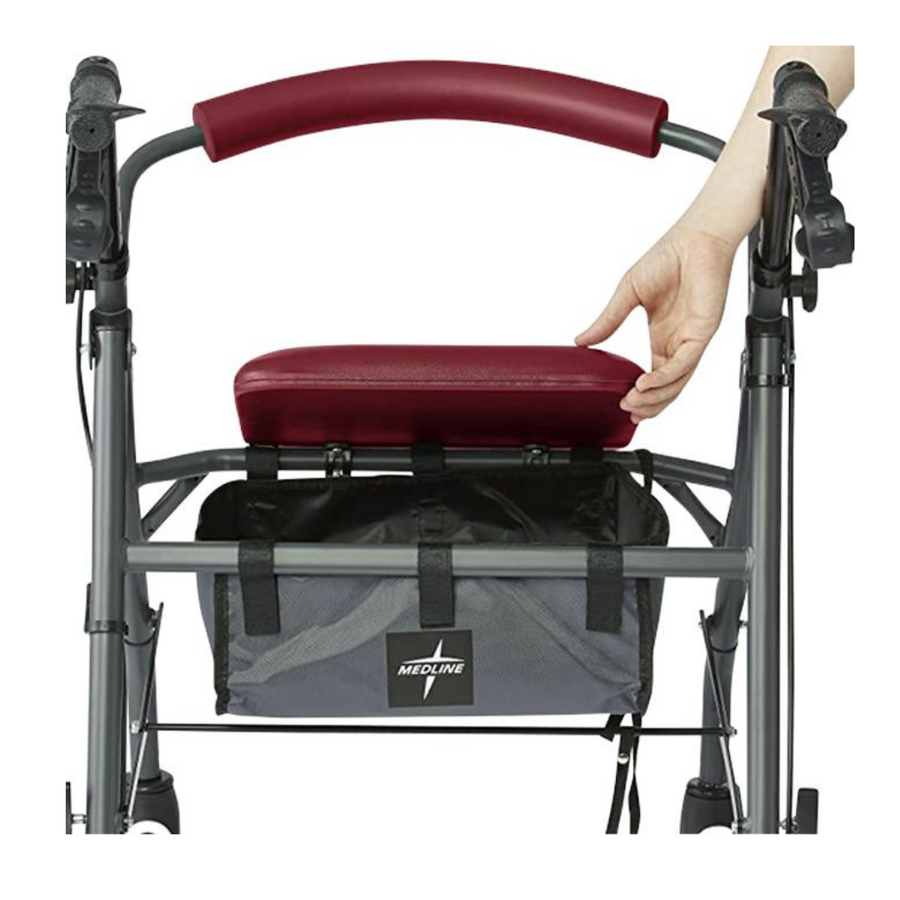 Medline Standard Steel Folding Rollator with Microban Treatment