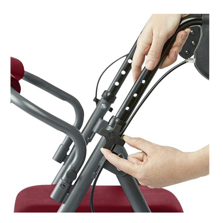 Medline Standard Steel Folding Rollator with Microban Treatment