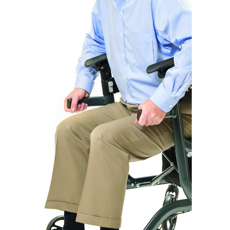 LifeWalker UpWalker Lite Folding Rolling Upright Walker - Weighs Only 15.5 lbs